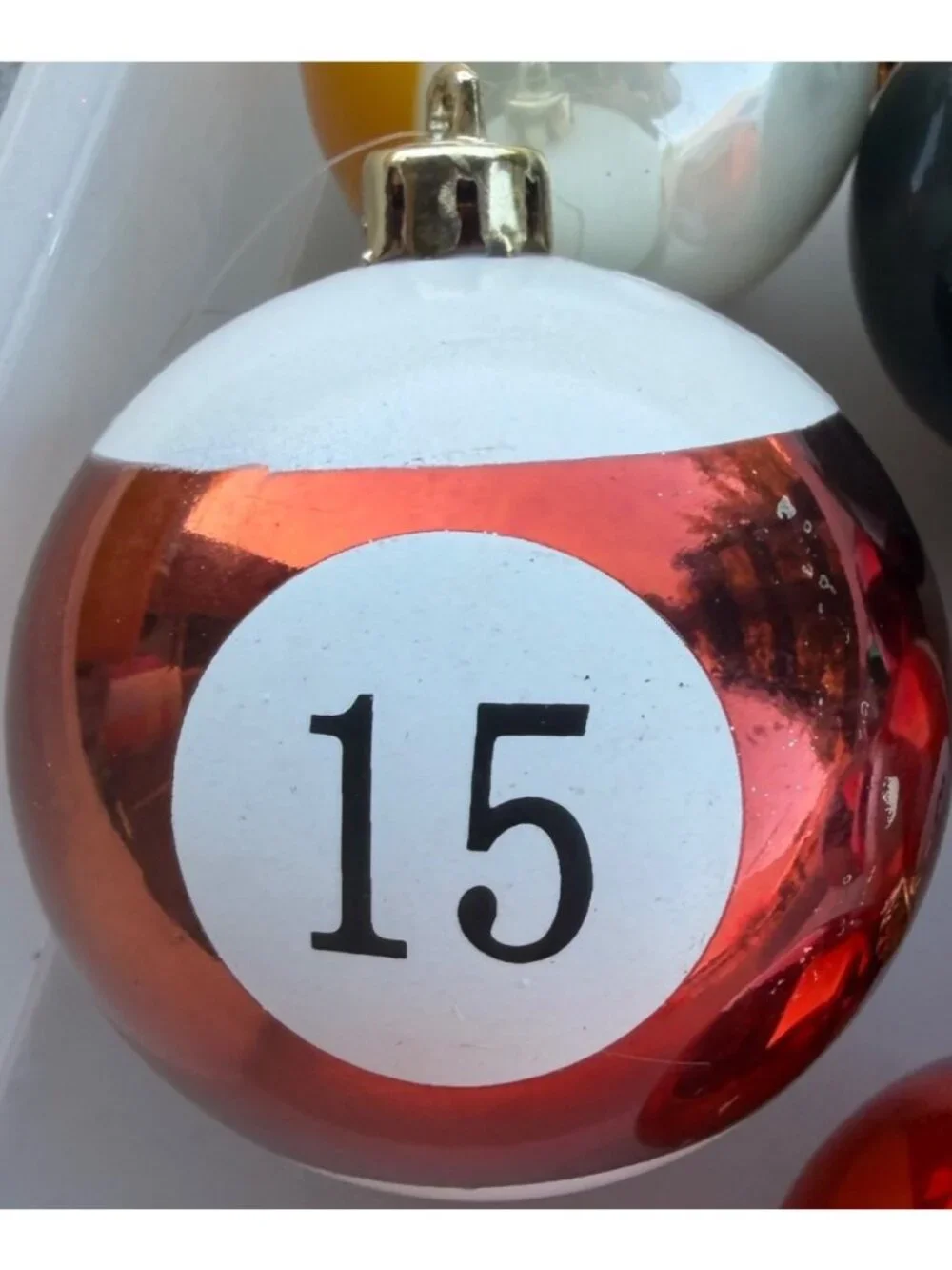10-pc. Billiard Glossy Metallic Christmas Ball Ornaments 2.5/3.25